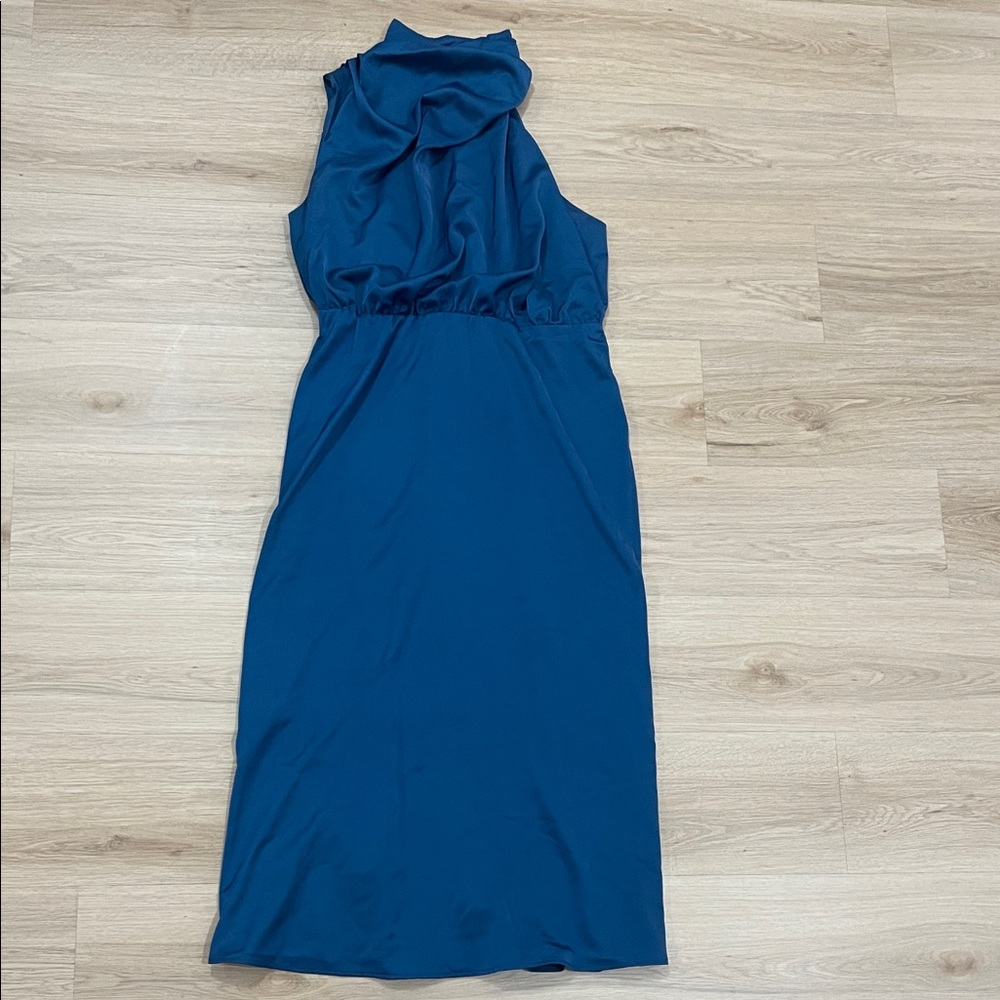 Chic Sleeveless Teal Midi Dress